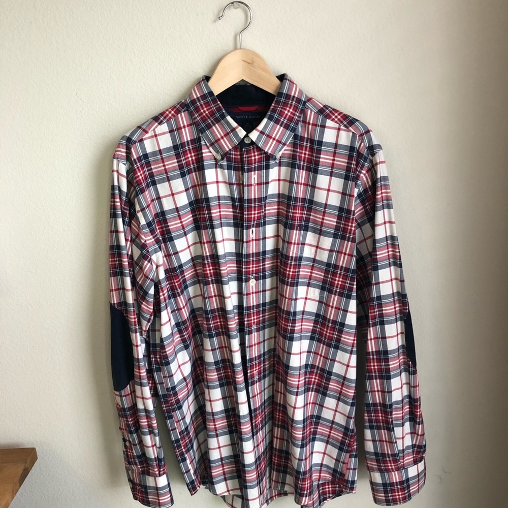 Men’s Flannel Elbow Patches- Large Tommy Hilfiger